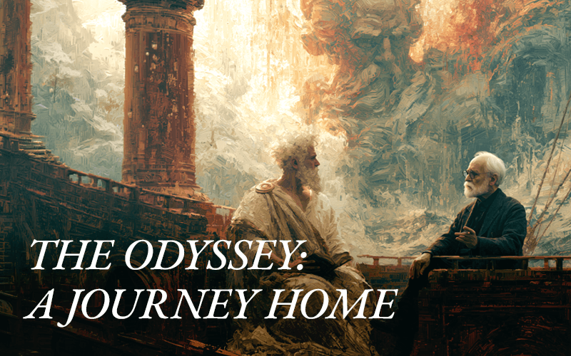 Odysseus is pictured, illustrating the theme of a Jungian reading of The Odyssey
